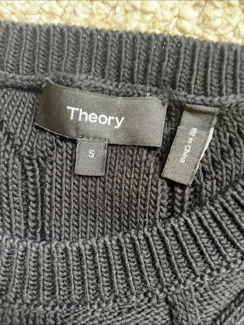 Theory Black Cable-Knit Sleeveless V-Neck Sweater Vest - Picture 6 of 8